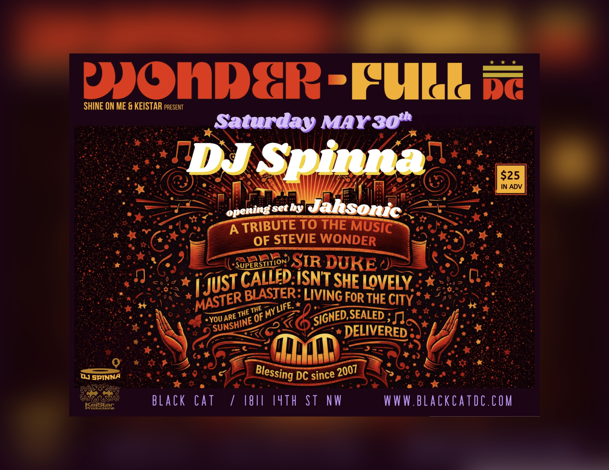 DJ SPINNA's WONDER-FULL•Tribute To The Music of Stevie Wonder (DC)